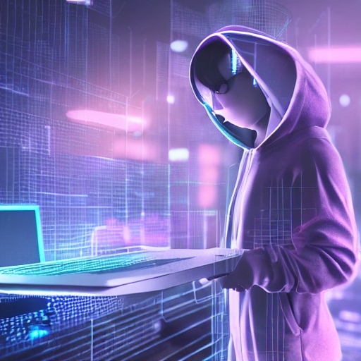 A hacker wearing a hoodie, as seen by an AI